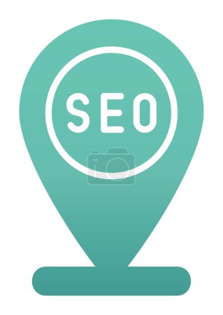 Ilustración de Icono de pin de ubicación con signo seo, vector ilustración diseño simple - Imagen libre de derechos