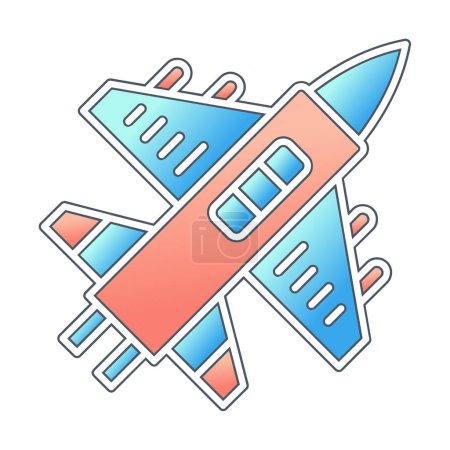 Illustration for Military Aircraft icon vector illustration - Royalty Free Image