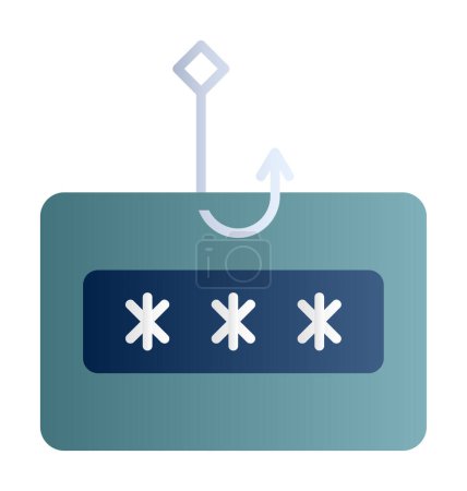 Ilustración de Línea de phishing plana icono vector ilustración - Imagen libre de derechos