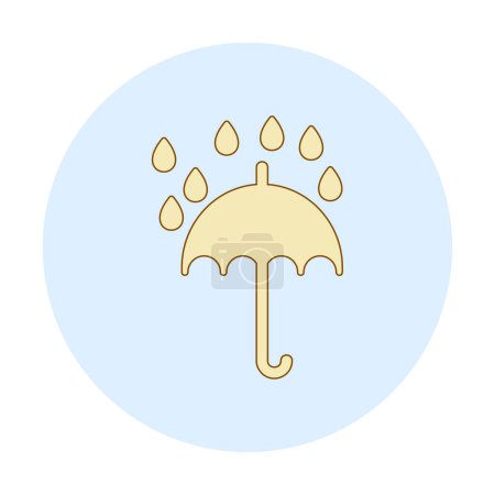 Téléchargez les illustrations : Parapluie avec gouttes de pluie icône, illustration vectorielle - en licence libre de droit