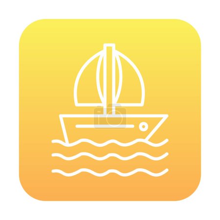 Illustration for Simple  sailboat  icon isolated on background.  vector illustration - Royalty Free Image