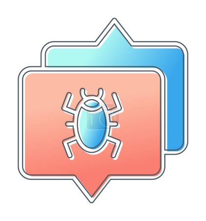 Illustration for Bug icon on speech bubble vector illustration - Royalty Free Image