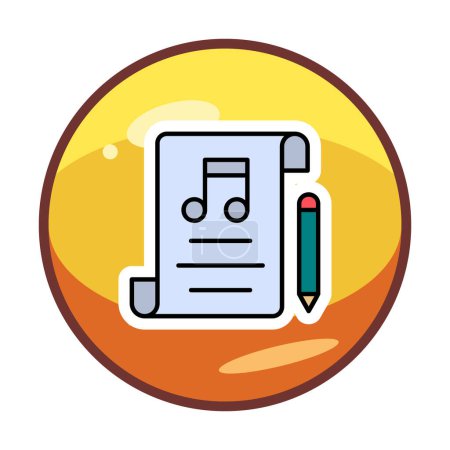 Ilustración de Música Componer vector icono de color plano - Imagen libre de derechos