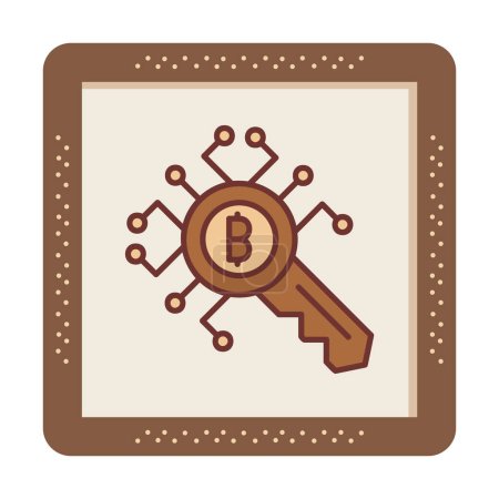 Illustration for Encryption Key  icon. vector thin line illustration. - Royalty Free Image