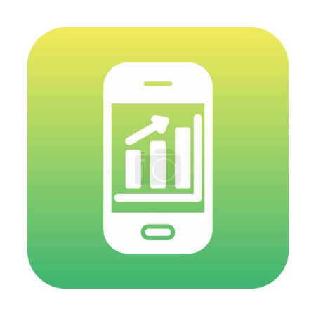 Illustration for Analytics on smartphone screen vector icons - Royalty Free Image