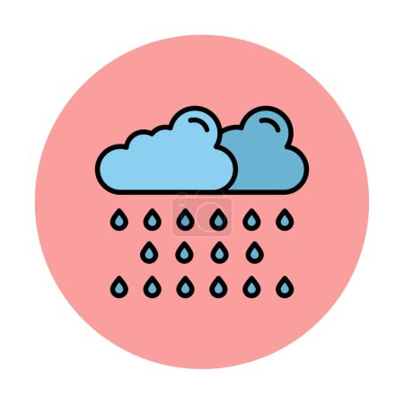 Téléchargez les illustrations : Icône de pluie, illustration vectorielle - en licence libre de droit