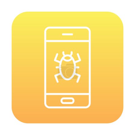 Ilustración de Smartphone con Mobile Virus icono vectorial aislado - Imagen libre de derechos