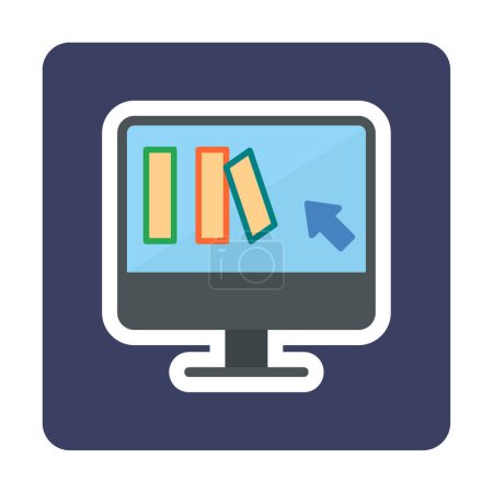 Téléchargez les illustrations : Simple icône d'achat de livre en ligne, illustration vectorielle - en licence libre de droit