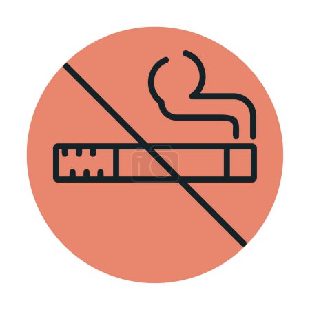 Téléchargez les illustrations : Simple icône anti-tabac, illustration vectorielle - en licence libre de droit