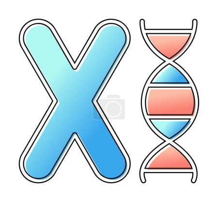 Téléchargez les illustrations : Illustration vectorielle d'icônes chromosomiques - en licence libre de droit