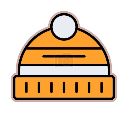 Téléchargez les illustrations : Illustration vectorielle de l'icône Chapeau d'hiver - en licence libre de droit