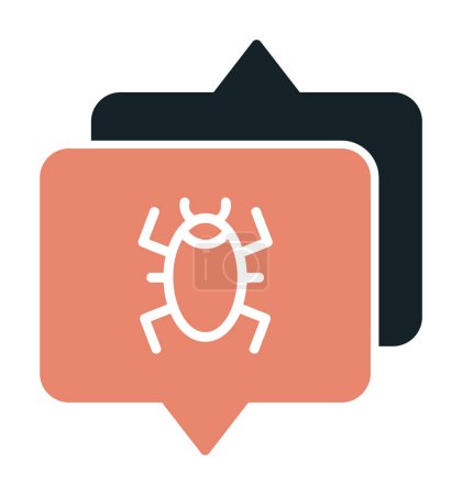 Illustration for Bug icon on speech bubble vector illustration - Royalty Free Image