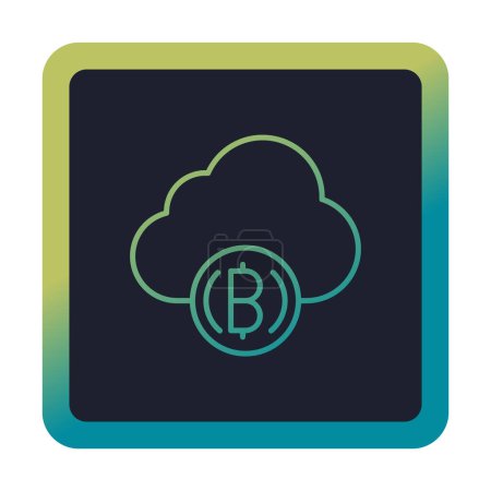 Illustration for Cloud with bitcoin icon, vector illustration graphic design - Royalty Free Image