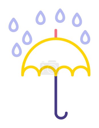 Téléchargez les illustrations : Parapluie avec gouttes de pluie icône, illustration vectorielle - en licence libre de droit