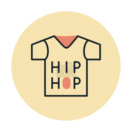 Ilustración de Camiseta con texto hip hop, ilustración vectorial - Imagen libre de derechos