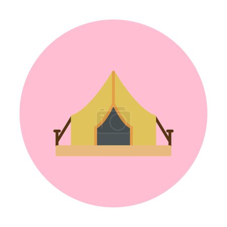 Téléchargez les illustrations : Camping tente icône vectoriel illustration - en licence libre de droit
