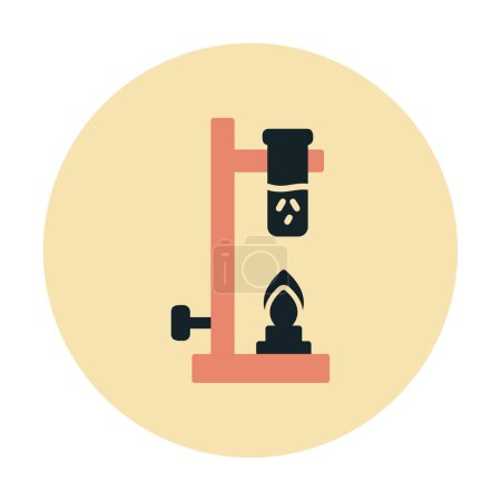 Illustration for Bunsen burner linear icon. Laboratory instrument. icon for web design - Royalty Free Image