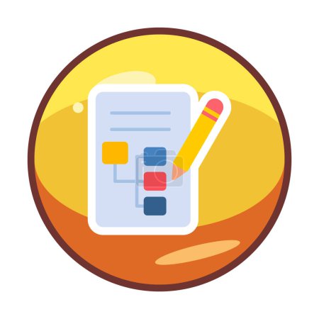 Illustration for Writing Plan with pencil icon, vector illustration simple - Royalty Free Image