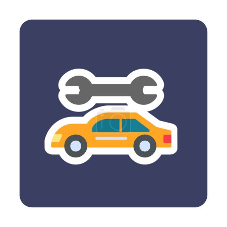 Téléchargez les illustrations : Illustration vectorielle d'icône de service de voiture - en licence libre de droit