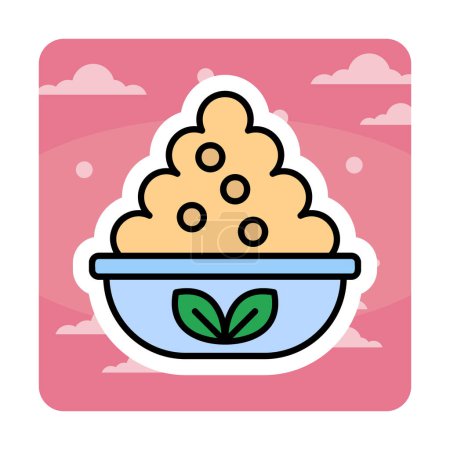 Illustration for Bowl with Yeast food, simple design - Royalty Free Image