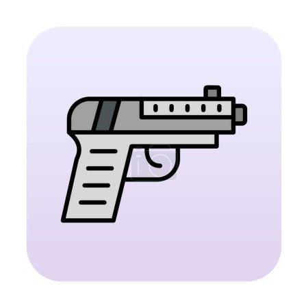Téléchargez les illustrations : Conception simple arme plate pistolet illustration - en licence libre de droit