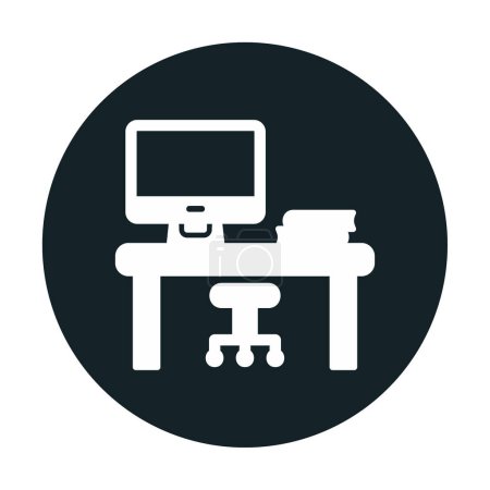 Illustration for Office desk icon, simple vector illustration - Royalty Free Image