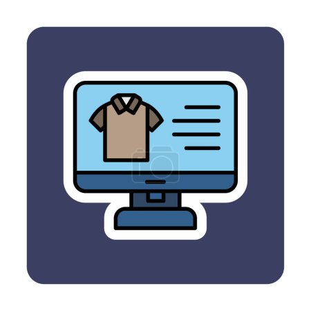 Illustration for Simple Cloth Online Shopping icon, vector illustration - Royalty Free Image