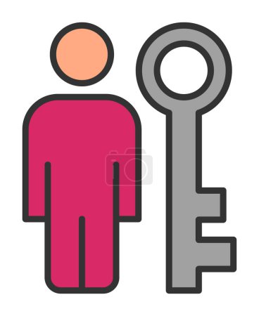 Ilustración de Icono de la persona clave vector ilustración - Imagen libre de derechos