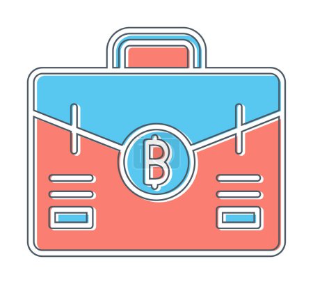 Téléchargez les illustrations : Porte-documents avec Bitcoin. icône web design simple - en licence libre de droit