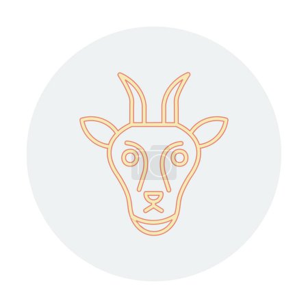 Téléchargez les illustrations : Tête de chèvre icône vecteur plat - en licence libre de droit