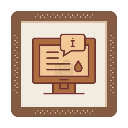 Illustration for Computer screen with Information vector illustration, icon element style - Royalty Free Image