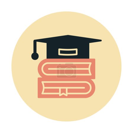 Illustration for Graduation cap and books icon vector illustration - Royalty Free Image