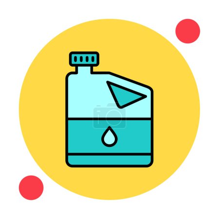 Téléchargez les illustrations : Baril d'huile vecteur plat icône couleur - en licence libre de droit