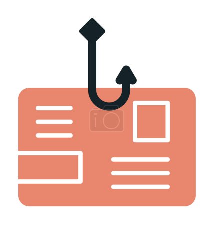 Ilustración de Línea de phishing plana icono vector ilustración - Imagen libre de derechos