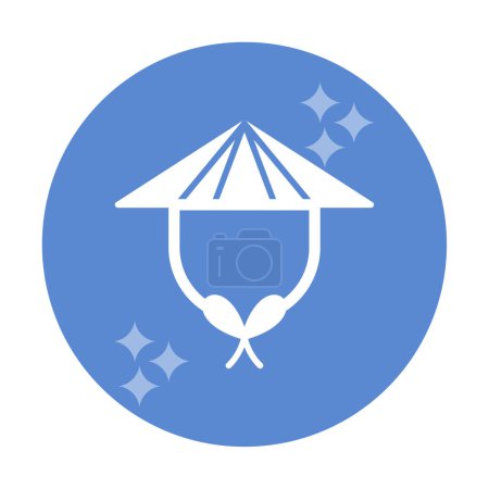 Téléchargez les illustrations : Chapeau chinois icône web, illustration vectorielle - en licence libre de droit