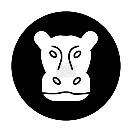 Téléchargez les illustrations : Illustration vectorielle de l'icône de tête d'Hippopotame - en licence libre de droit