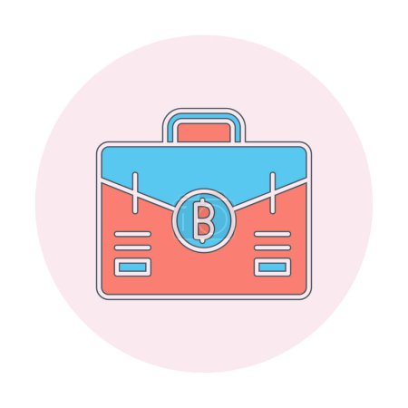 Téléchargez les illustrations : Porte-documents avec Bitcoin. icône web design simple - en licence libre de droit