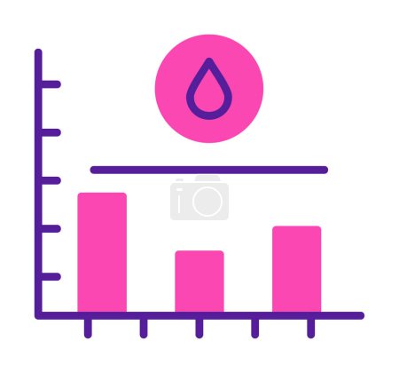 Ilustración de Icono de gráfico de nivel de azúcar, ilustración vectorial - Imagen libre de derechos