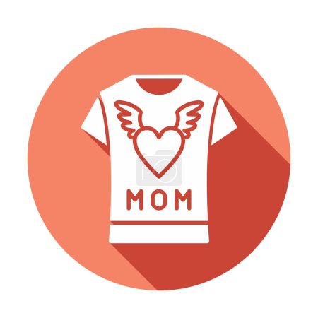 Illustration for Vector illustration of t-shirt with heart and mom sign - Royalty Free Image