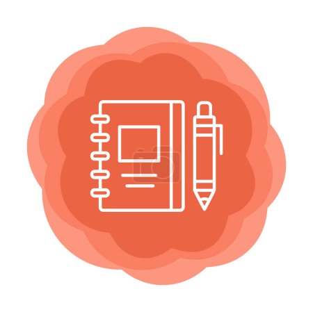 Illustration for Sketchbook and pen icon, vector illustration - Royalty Free Image