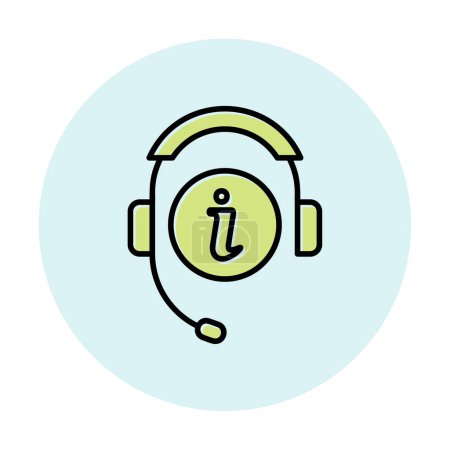 Ilustración de Sirve información y auriculares icono vector aislado - Imagen libre de derechos