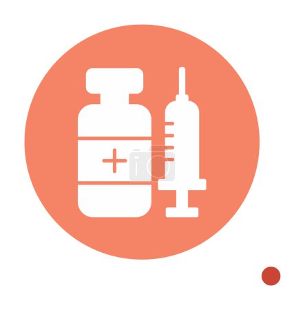 Téléchargez les illustrations : Seringue avec illustration vectorielle du vaccin - en licence libre de droit