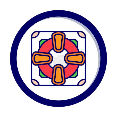 Ilustración de Ilustración vectorial de Lifesaver icono plano, símbolo de la boya de vida - Imagen libre de derechos