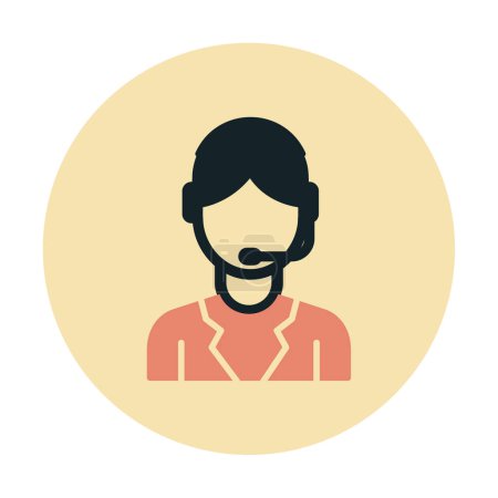 Ilustración de Ilustración vectorial de la persona con auriculares, concepto de agente de servicio al cliente - Imagen libre de derechos