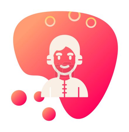 Illustration for DJ avatar web icon, vector illustration - Royalty Free Image