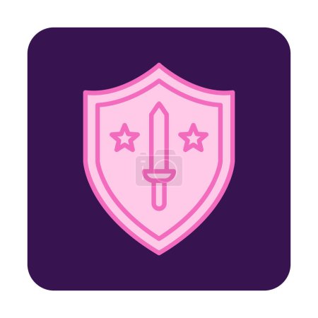 Illustration for Military Shield with sword vector web icon, vector illustration - Royalty Free Image