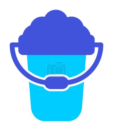 Illustration for Bucket with foam icon, vector illustration - Royalty Free Image