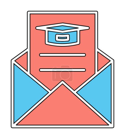 Ilustración de Icono de la educación de correo, ilustración vectorial - Imagen libre de derechos