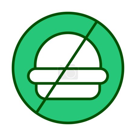Ilustración de Sin icono de comida rápida, vector de ilustración - Imagen libre de derechos