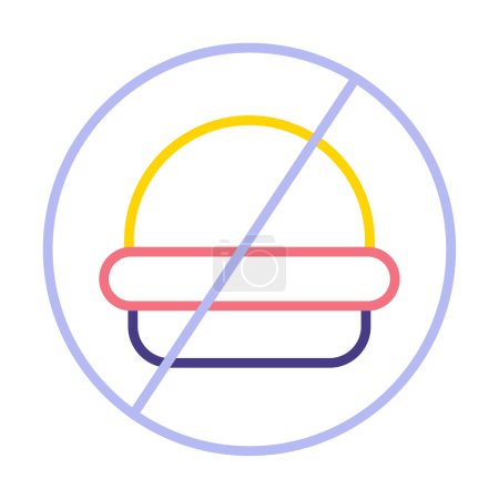 Ilustración de Sin icono de comida rápida, vector de ilustración - Imagen libre de derechos
